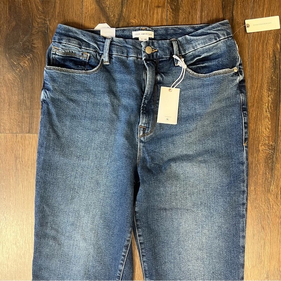 🆕 Good American Good Boy High-Rise Cropped Straight Jeans SZ 2/26 - Picture 4 of 8